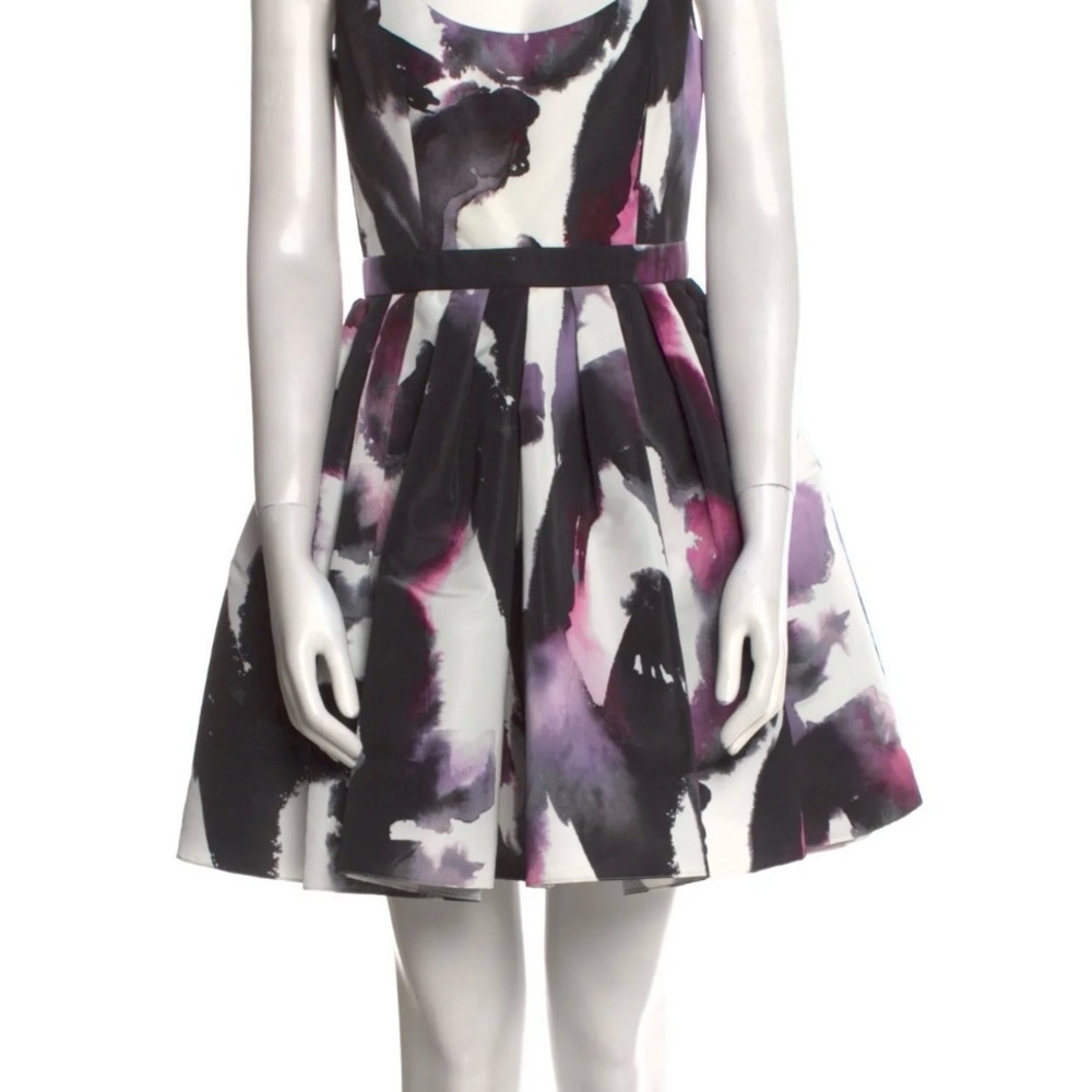 Alexander McQueen Black and Purple Abstract Dress